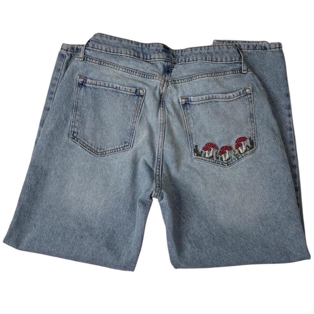 Y2K Forever 21 Denim Jeans with Mushroom Pocket Design